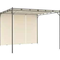 Sale Havepavillon med gardin 3x3x2,25m cremefarvet - Markise - Markiser - Home & Living Buer, Spalier, Lysthuse Uden Tag
