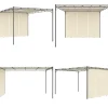 Buer, Spalier, Lysthuse Uden Tag^Havepavillon med gardin 4x3x2,25 m cremefarvet - Markise - Markiser - Home & Living