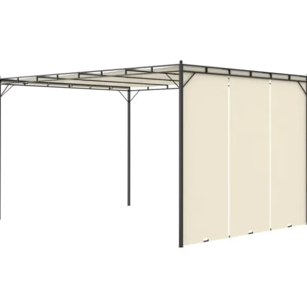 Buer, Spalier, Lysthuse Uden Tag^Havepavillon med gardin 4x3x2,25 m cremefarvet - Markise - Markiser - Home & Living