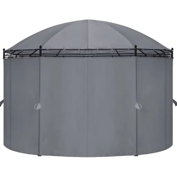 Telte & Lysthuse^Havepavillon med gardiner - Stærkt stålstel | Størrelse: 520x349x255 cm | Farve: Antracitgrå