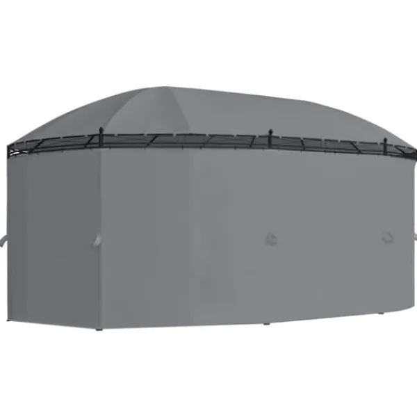 Telte & Lysthuse^Havepavillon med gardiner - Stærkt stålstel | Størrelse: 520x349x255 cm | Farve: Antracitgrå