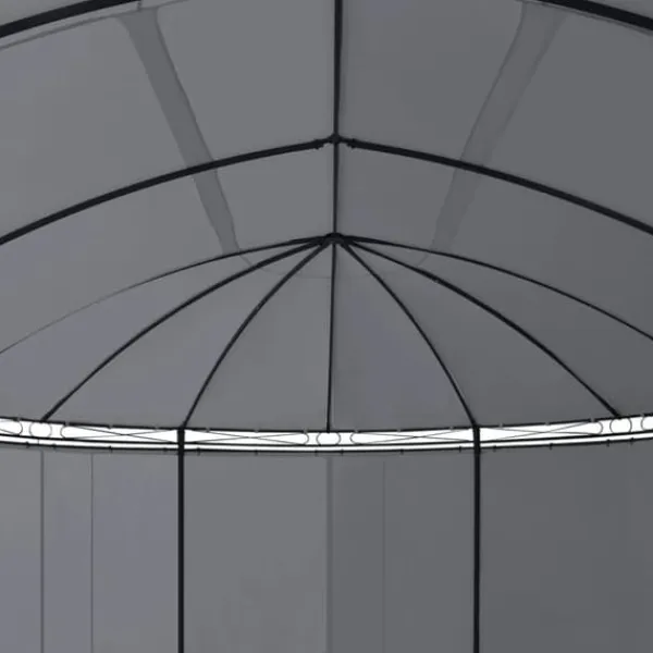 Telte & Lysthuse^Havepavillon med gardiner - Stærkt stålstel | Størrelse: 520x349x255 cm | Farve: Antracitgrå