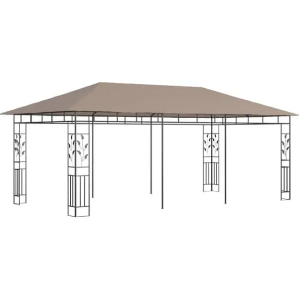 Best Havepavillon med myggenet - 6x3x2,73 m | Farve: Gråbrun | Vægt: 180 g/m² Telte & Lysthuse