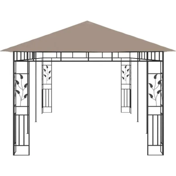 Best Havepavillon med myggenet - 6x3x2,73 m | Farve: Gråbrun | Vægt: 180 g/m² Telte & Lysthuse