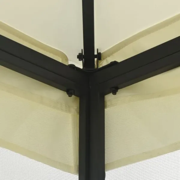 Telte & Lysthuse^Havepavillon med net 300x300 cm - Ideel til udendørs begivenheder | Farve: Creme