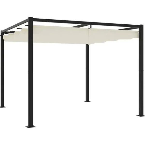 Best Havepavillon med optrækkeligt tag - Udendørs løsning | Størrelse: 3x3 m | Farve: Cream Buer, Spalier, Lysthuse Uden Tag
