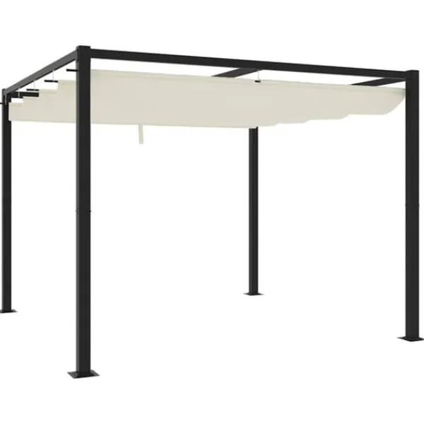 Best Havepavillon med optrækkeligt tag - Udendørs løsning | Størrelse: 3x3 m | Farve: Cream Buer, Spalier, Lysthuse Uden Tag