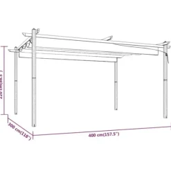 Buer, Spalier, Lysthuse Uden Tag^Havepavillon med sammenrulleligt tag 4x3 m cremefarvet - Havepavillon - Havepavilloner - Home & Living