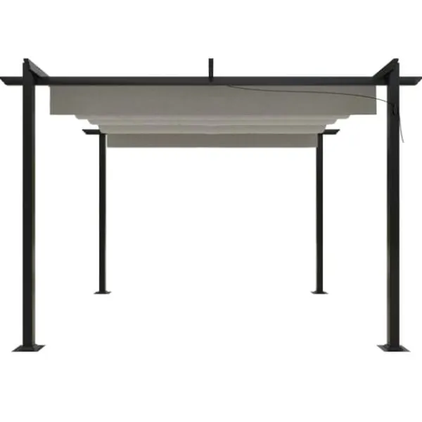 Sale Havepavillon med sammenrulleligt tag 3x3 m | Farve: Cremefarvet Buer, Spalier, Lysthuse Uden Tag