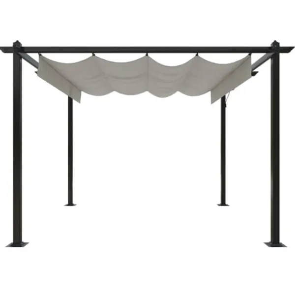 Sale Havepavillon med sammenrulleligt tag 3x3 m | Farve: Cremefarvet Buer, Spalier, Lysthuse Uden Tag