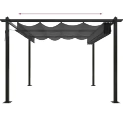Buer, Spalier, Lysthuse Uden Tag^Havepavillon med sammenrulleligt tag 3x3 m antracitgrå - Havepavillon - Havepavilloner - Home & Living