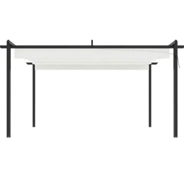 Best Havepavillon med sammenrulleligt tag - UV-resistent & vandafvisende | Størrelse: 4x3 m | Farve: Creme Buer, Spalier, Lysthuse Uden Tag