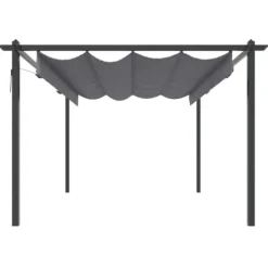 Buer, Spalier, Lysthuse Uden Tag^Havepavillon med sammenrulleligt tag 4x3 m antracitgrå - Havepavillon - Havepavilloner - Home & Living