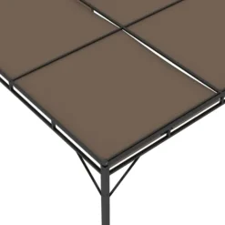 Hot Havepavillon med sidegardin - Solbeskyttelse til havefester | Farve: Gråbrun | Størrelse: 4x3x2,25 m Buer, Spalier, Lysthuse Uden Tag