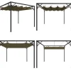 Buer, Spalier, Lysthuse Uden Tag^Havepavillon med tilbagetrækkeligt tag 3x3 m 180 g/m² gråbrun - Havepavillon - Havepavilloner - Home & Living