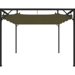 Buer, Spalier, Lysthuse Uden Tag^Havepavillon med tilbagetrækkeligt tag 3x3 m 180 g/m² gråbrun - Havepavillon - Havepavilloner - Home & Living