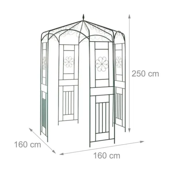 Buer, Spalier, Lysthuse Uden Tag^Havepavillon, Metal Rosenpavillon, 250x160x160 cm