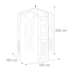 Buer, Spalier, Lysthuse Uden Tag^Havepavillon, Metal, 250x160x160 cm