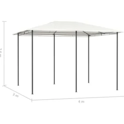 Sale Havepavillon 3x4 m - Robust stålkonstruktion | Farve: Creme | Størrelse: 3x4x2,6 m Telte & Lysthuse