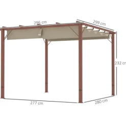 Buer, Spalier, Lysthuse Uden Tag^Havepavillon, 299x296x232 cm, Naturtræ