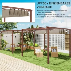 Buer, Spalier, Lysthuse Uden Tag^Havepavillon, 299x296x232 cm, Naturtræ