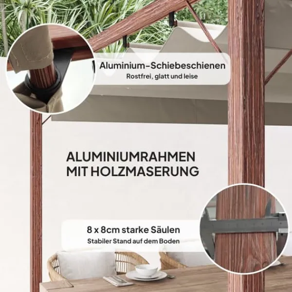 Buer, Spalier, Lysthuse Uden Tag^Havepavillon, 299x296x232 cm, Naturtræ