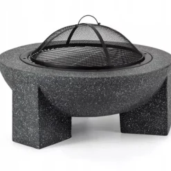 Pejse^Havepejs til terrasse eller grund - Mørk granit + grill + poker