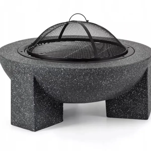 Pejse^Havepejs til terrasse eller grund - Mørk granit + grill + poker