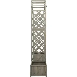 Buer, Spalier, Lysthuse Uden Tag^Havepergola med plantekasse massivt fyrretræ grå - Pergola - Pergolaer - Home & Living