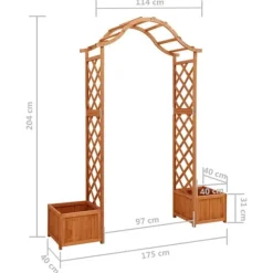 Buer, Spalier, Lysthuse Uden Tag^Havepergola med plantekasser i massivt fyrretræ | Farve: Natur | Størrelse: Standard