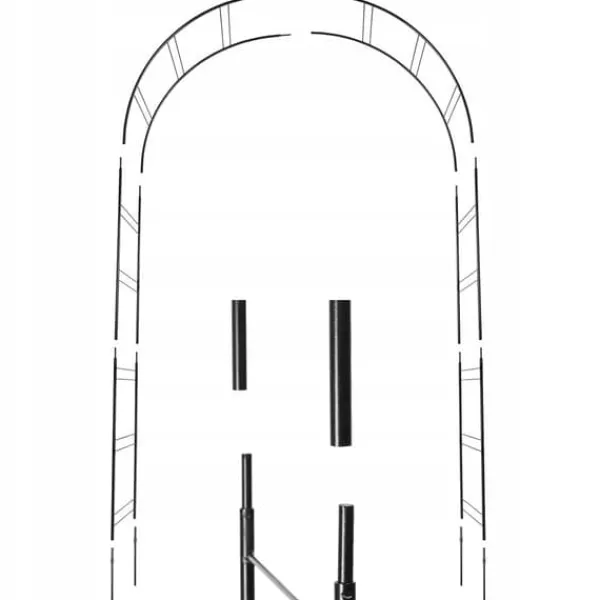 Hot Havepergola, Metalstruktur, Støtter Klatreplanter,sort Buer, Spalier, Lysthuse Uden Tag