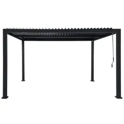Clearance HAVEPergola 3x4m justerbart lameltag ANTRACIT terrasse ALUMINIUM Buer, Spalier, Lysthuse Uden Tag