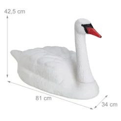 Clearance Havepynt Svane, 42,5x81x34 cm, Hvid Havedekorationer