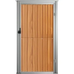 Skure, Garager & Carports^Haveredskabsskur i galvaniseret stål - Opbevaring til haven | Størrelse: 88x89x161 cm | Farve: Brun
