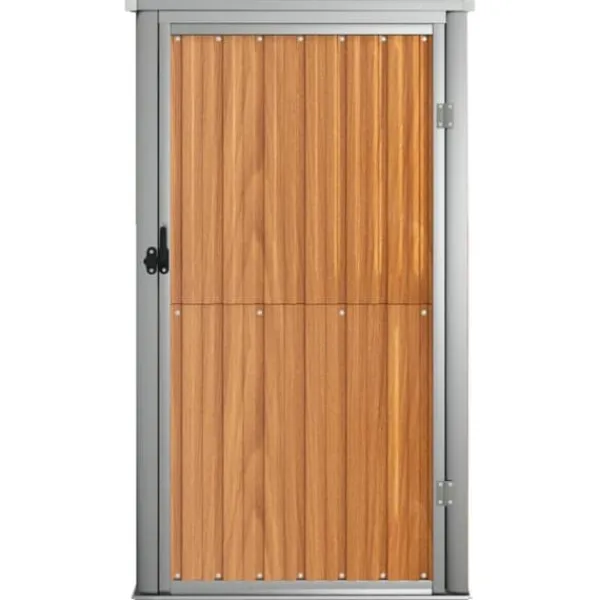 Skure, Garager & Carports^Haveredskabsskur i galvaniseret stål - Opbevaring til haven | Størrelse: 88x89x161 cm | Farve: Brun