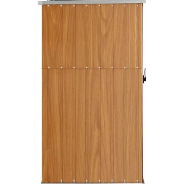 Skure, Garager & Carports^Haveredskabsskur i galvaniseret stål - Opbevaring til haven | Størrelse: 88x89x161 cm | Farve: Brun