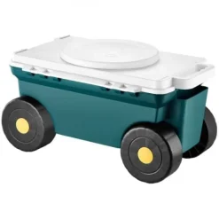 Hot Havescooter med sæde, 52x31x28 cm, grå, opbevaring Støtte Med Hjul, Sæder & Knæbeskyttelse Til Havepleje