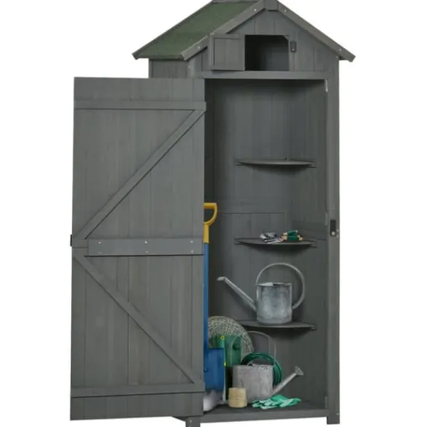 New Haveskab, 77x54,2x179 cm, grågrøn Skure, Garager & Carports
