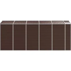 Clearance Haveskur i galvaniseret stål - Robust opbevaringsløsning | Farve: Brun | Størrelse: 191x470x198 cm Skure, Garager & Carports