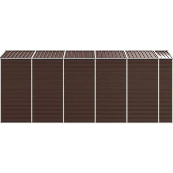 Clearance Haveskur i galvaniseret stål - Robust opbevaringsløsning | Farve: Brun | Størrelse: 191x470x198 cm Skure, Garager & Carports