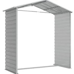 Skure, Garager & Carports^Haveskur i galvaniseret stål - Opbevaring og værktøjsbeskyttelse | Farve: Lysegrå | Størrelse: 191x130x198 cm