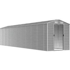 Hot Haveskur i galvaniseret stål - Multifunktionelt udendørs opbevaringsskur | Størrelse: 191x89x198 cm | Farve: Lysegrå Skure, Garager & Carports