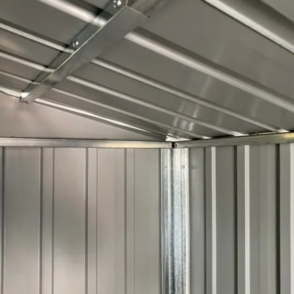 Hot Haveskur i galvaniseret stål - Multifunktionelt udendørs opbevaringsskur | Størrelse: 191x89x198 cm | Farve: Lysegrå Skure, Garager & Carports