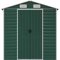 Skure, Garager & Carports^Haveskur i galvaniseret stål - Udendørs opbevaring | Farve: Grøn | Størrelse: 191x215x198 cm