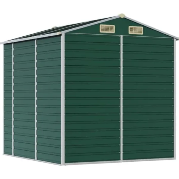 Skure, Garager & Carports^Haveskur i galvaniseret stål - Udendørs opbevaring | Farve: Grøn | Størrelse: 191x215x198 cm