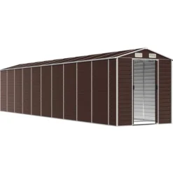 Haveskur i galvaniseret stål - Multifunktionel opbevaring | Farve: Brun | Størrelse: 191x89,5x198 cm Skure, Garager & Carports