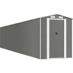 Haveskur i galvaniseret stål - Rummelig opbevaringsløsning | Farve: Lysegrå | Størrelse: 192x102x223 cm Skure, Garager & Carports