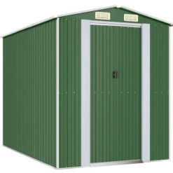 Skure, Garager & Carports^Haveskur i galvaniseret stål til værktøj og haven | Farve: Grøn | Størrelse: 192x274x223 cm