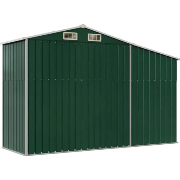 Online Haveskur i galvaniseret stål - Udendørs opbevaring | Farve: Grøn | Størrelse: 277x93x179 cm Skure, Garager & Carports