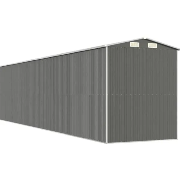 Discount Haveskur i galvaniseret stål - Rummelig opbevaringsløsning | Farve: Lysegrå | Størrelse: 192x85x223 cm Skure, Garager & Carports